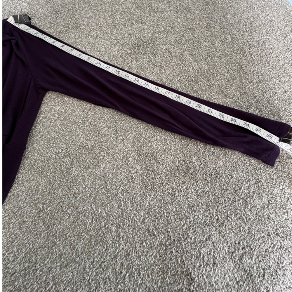 Motherhood Maternity Purple Ruched V-Neck Long Sleeve Rayon Top Small 93321-17 - Picture 14 of 16
